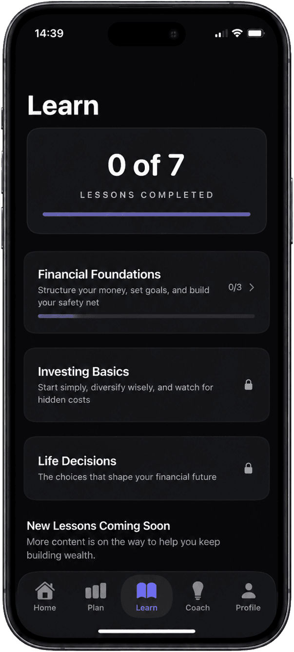 Axyom Learn screen