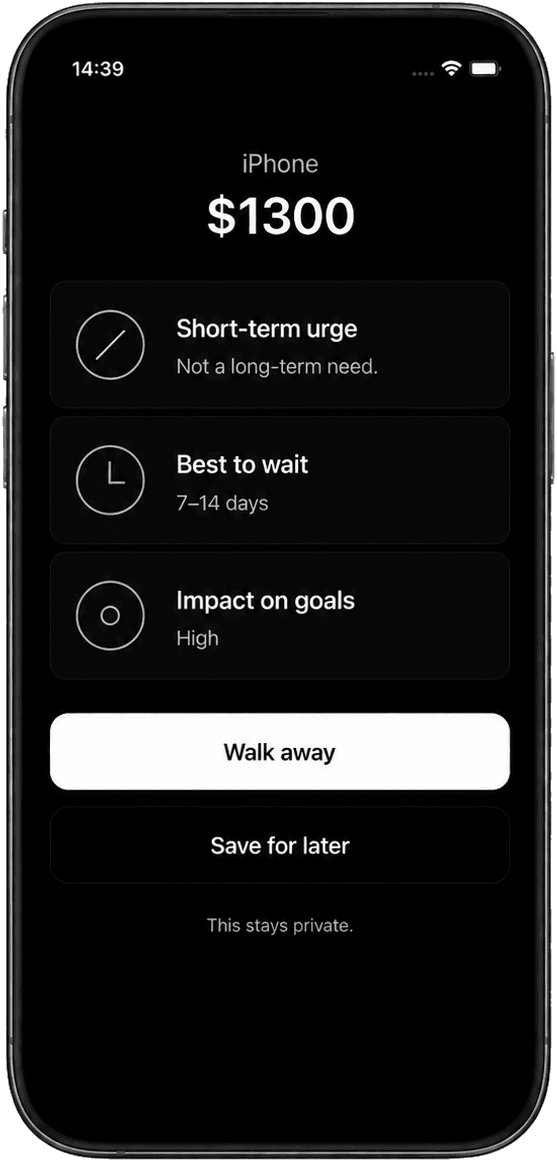 Axyom Pause decision screen